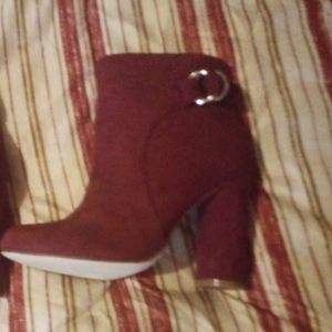 Burgundy ankle booties